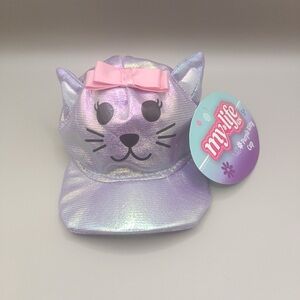 Purple Cat Face Cap with Bow